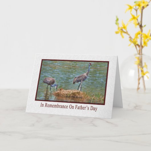 Vaderdag, in Herinnering, Kranen Sandhill Kaart (Gele Bloem)