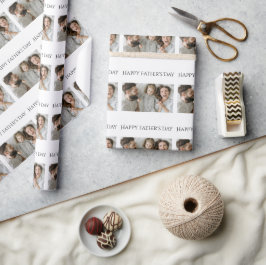 Vaderdag-inpakpapier met 3 foto's en tekst cadeaupapier