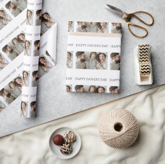 Vaderdag-inpakpapier met 3 foto's en tekst cadeaupapier (Crafts)
