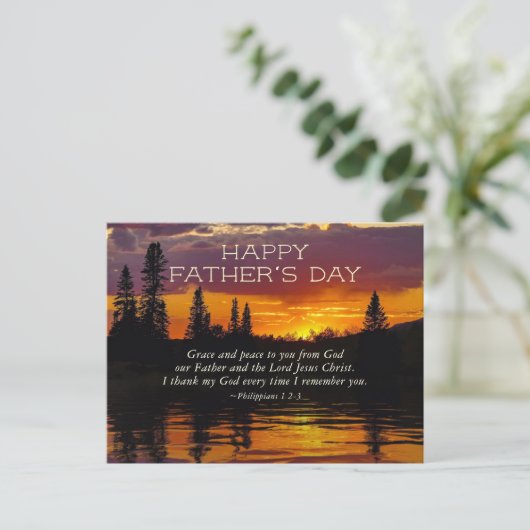Vaderdag Inspirerend Bijbel Verse, Sunset Briefkaart (Staand voorkant)