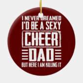 Vaderdag is Cheer Dad die het eten Keramisch Ornament (Achterkant)