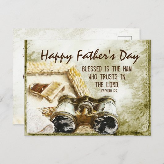 Vaderdag Jeremiah 17:7 Gezegd is de Bijbel van het Briefkaart (Voorkant / Achterkant)