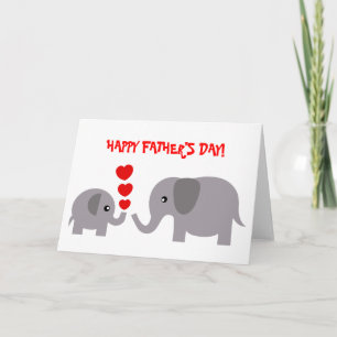 Vaderdag Kaart Baby en papa olifant