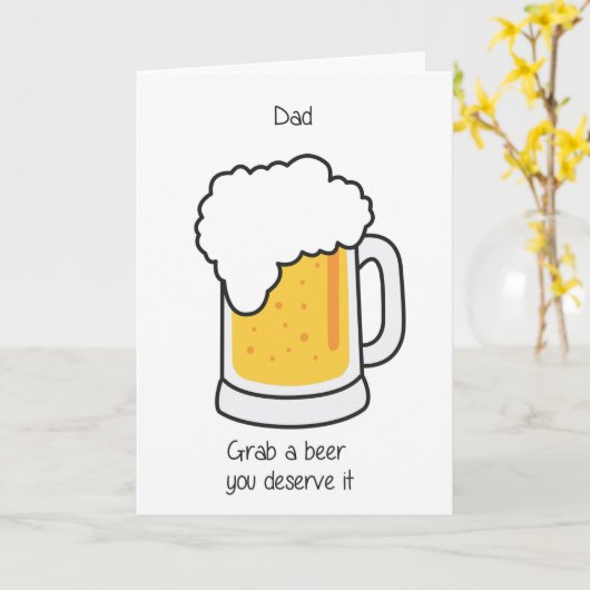 Vaderdag Kaart Bier (Gele Bloem)