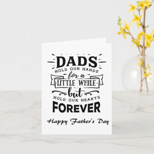 Vaderdag kaart - Dads houden onze handen vast (Gele Bloem)
