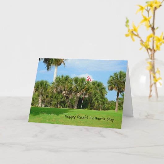 Vaderdag Kaart, Golf Course Afbeelding Kaart (Gele Bloem)