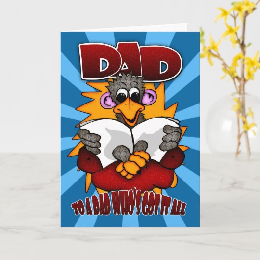 Vaderdag Kaart - Grappige Cartoon (Gele Bloem)