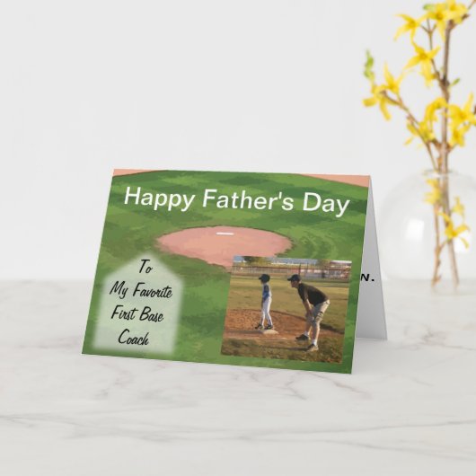 Vaderdag Kaart Honkbal Thema (Gele Bloem)