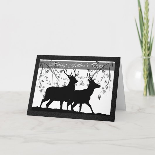 Vaderdag kaart, met Deer Silhouette Kaart (Voorkant)