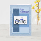 Vaderdag kaart met een motorfiets (Gele Bloem)