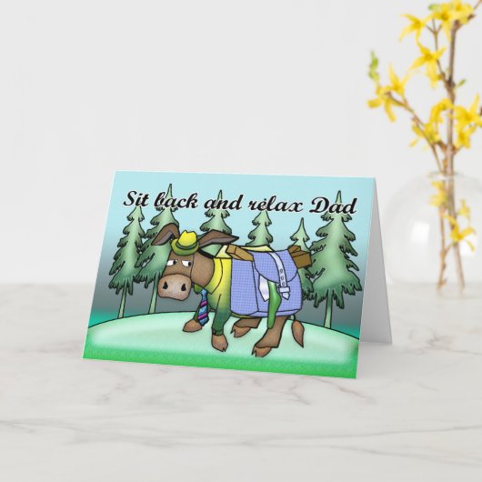 Vaderdag Kaart met ezel (Gele Bloem)