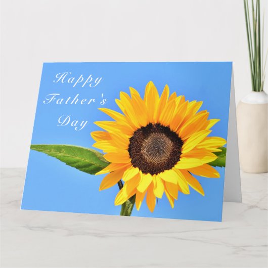 Vaderdag Kaart met Geel Zonnebloem (Voorkant)