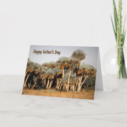 Vaderdag Kaart met geverfd, bewerkt, palmbomen (Voorkant)