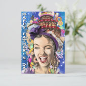 Vaderdag Kaart met Happy Woman - Funny (Staand voorkant)