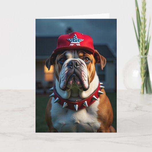 Vaderdag kaart met hond met barnsteenkleurige ogen (Voorkant)