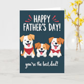 Vaderdag kaart met honden plezier (Gele Bloem)