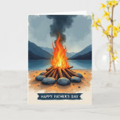 Vaderdag kaart met kampvuur (Gele Bloem)