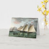 Vaderdag Kaart met Schooner (Gele Bloem)