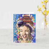 Vaderdag Kaart met Speelse Vrouw - Grappig (Gele Bloem)