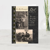 Vaderdag Kaart Pap, met de trein (Voorkant)