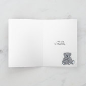 Vaderdag Kaart, pap, twee kleine teddyberen Kaart (Binnen)