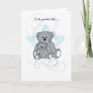 Vaderdag Kaart, pap, twee kleine teddyberen Kaart