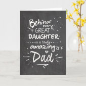 Vaderdag kaart Quote Dochter Krijtbord (Gele Bloem)