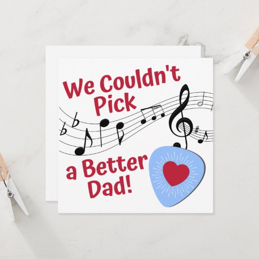 Vaderdag Kaart uit het Kinder, Muziek Thema (Voorkant / Achterkant in situ)