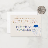 Vaderdag-kaart-Vader van het pasgeboren Wenskaart Notitiekaartje (Voorkant / Achterkant in situ)