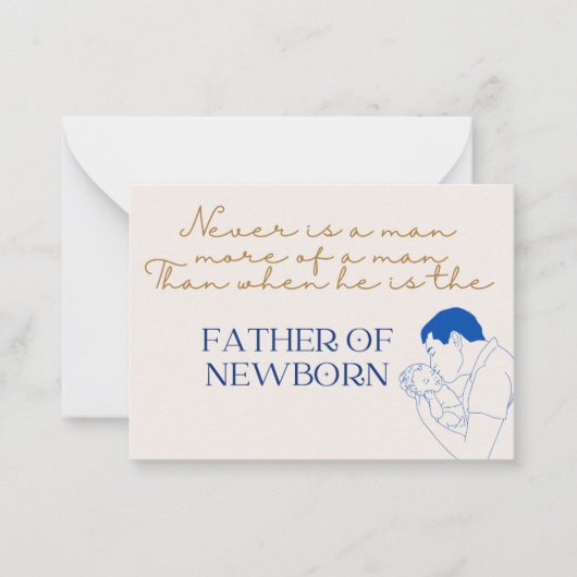 Vaderdag-kaart-Vader van het pasgeboren Wenskaart Notitiekaartje (Voorkant)