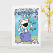 Vaderdag Kaart - Vaderdag Kaart - Kat met F (Gele Bloem)