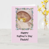 Vaderdag Kaart van Baby - Roze (Gele Bloem)