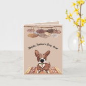 Vaderdag Kaart van Corgi Dog (Gele Bloem)