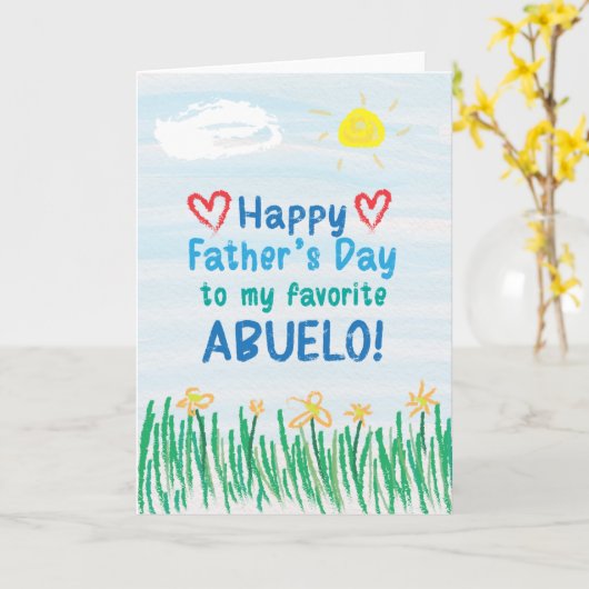 Vaderdag Kaart voor Abuelo (Gele Bloem)
