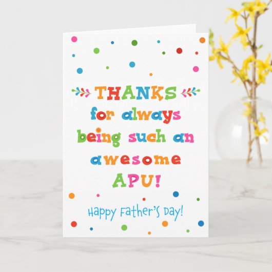 Vaderdag Kaart voor Apu (Gele Bloem)