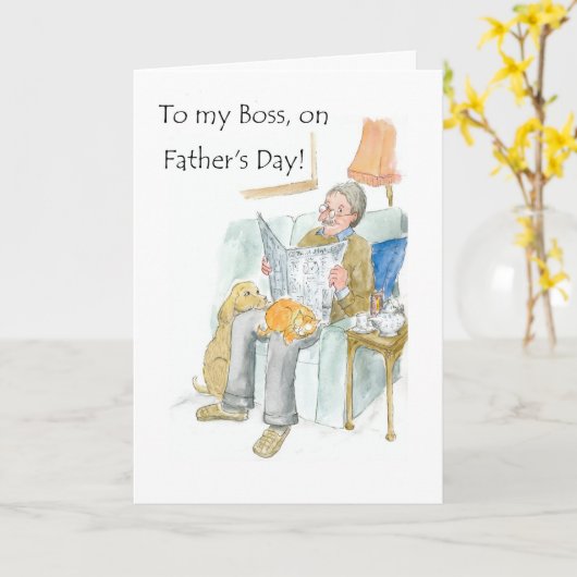 Vaderdag Kaart voor een baas (Gele Bloem)