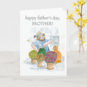 Vaderdag Kaart voor een broeder - Jolly Gardener (Gele Bloem)
