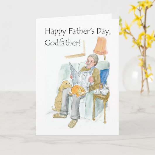 Vaderdag Kaart voor een Godfather (Gele Bloem)
