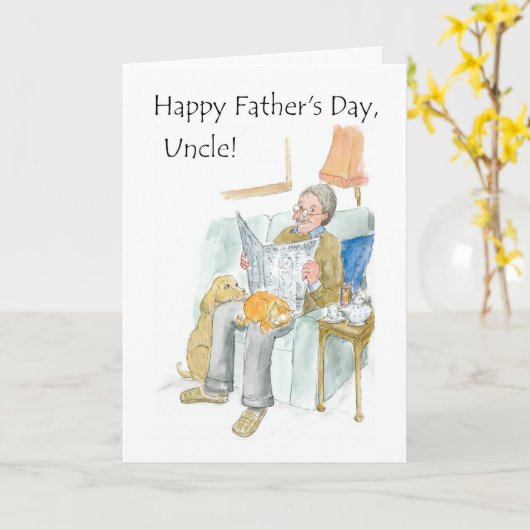 Vaderdag Kaart voor een oom (Gele Bloem)