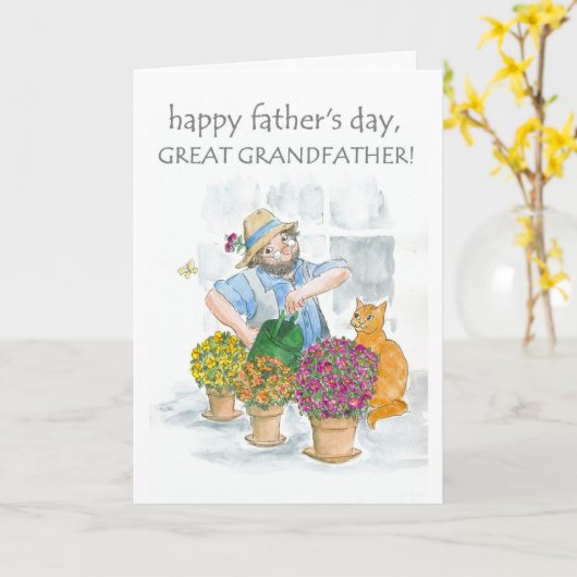 Vaderdag Kaart voor een overgrootvader (Gele Bloem)