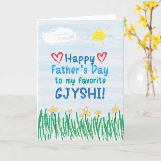 Vaderdag Kaart voor Gjyshi (Gele Bloem)