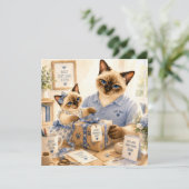 Vaderdag kaart voor kattenvaders en kattenliefhebb (Staand voorkant)