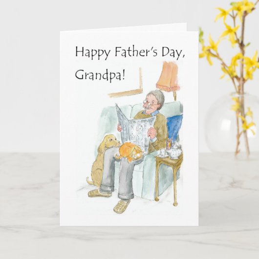 Vaderdag Kaart voor opa (Gele Bloem)