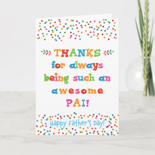 Vaderdag Kaart voor Pai (Voorkant)