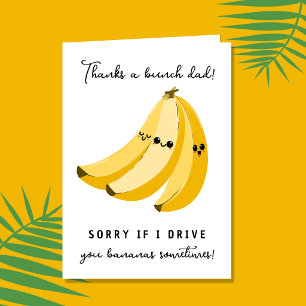 Vaderdag kaart voor papa bedankt voor alles banane
