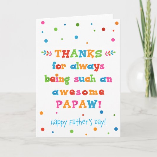 Vaderdag Kaart voor Papaw (Voorkant)