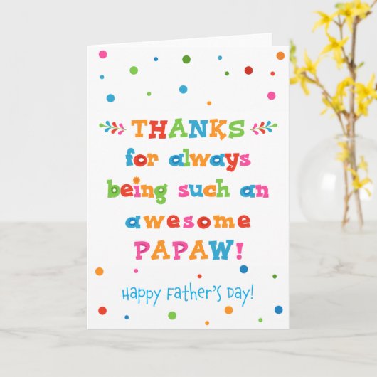 Vaderdag Kaart voor Papaw (Gele Bloem)