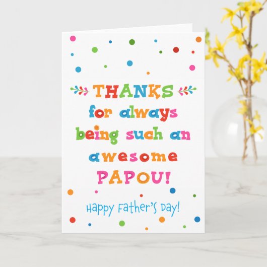 Vaderdag Kaart voor Papou (Gele Bloem)