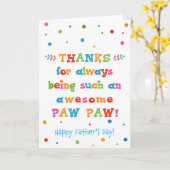 Vaderdag Kaart voor Paw Paw (Gele Bloem)