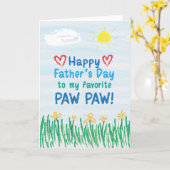 Vaderdag Kaart voor Paw Paw (Gele Bloem)